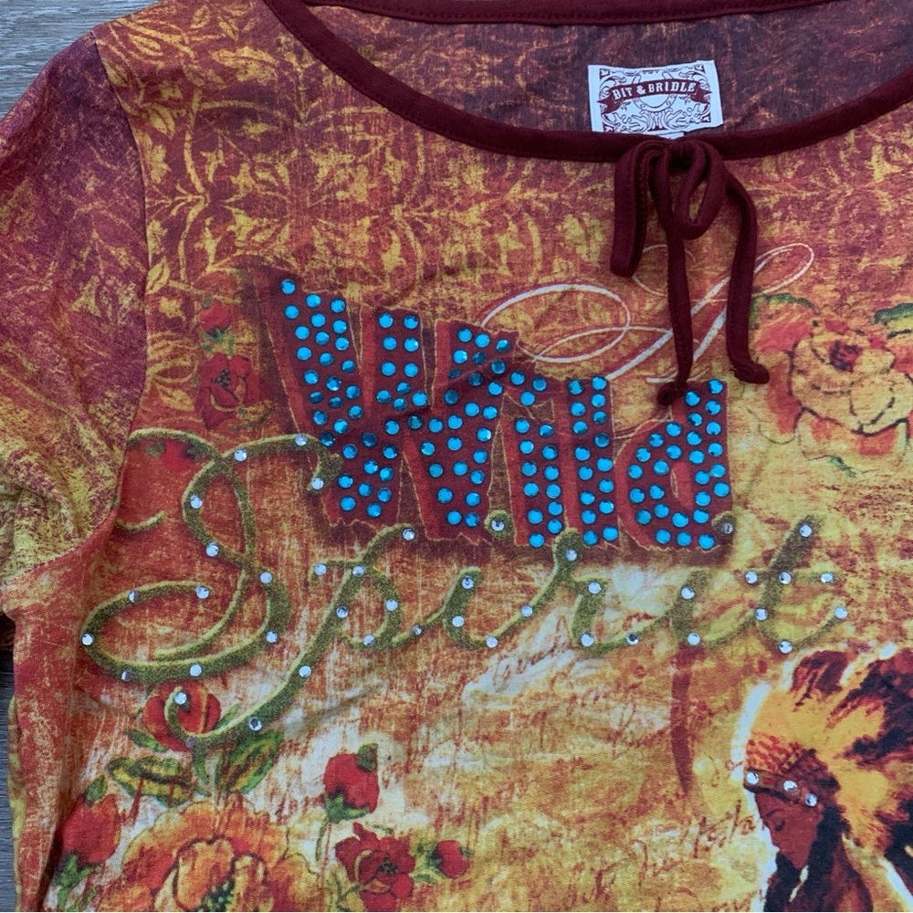 Bit & Bridle Western Wild Spirit Long Sleeve Size M - Picture 3 of 7